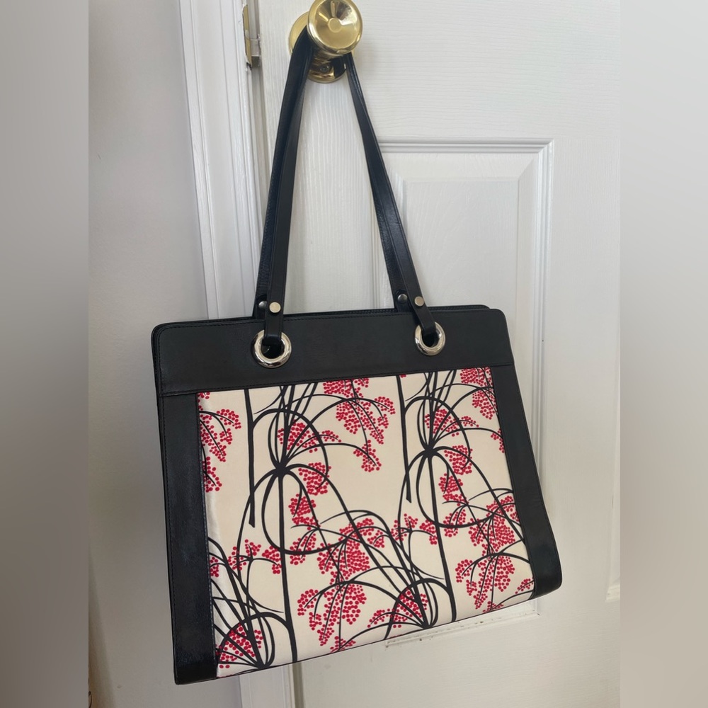 Agnes & Hoss Large Cherry Blossom Red and Black Purse Handbag!!